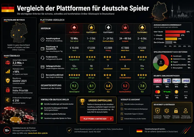Vergleich der Plattformen für deutsche Spieler
